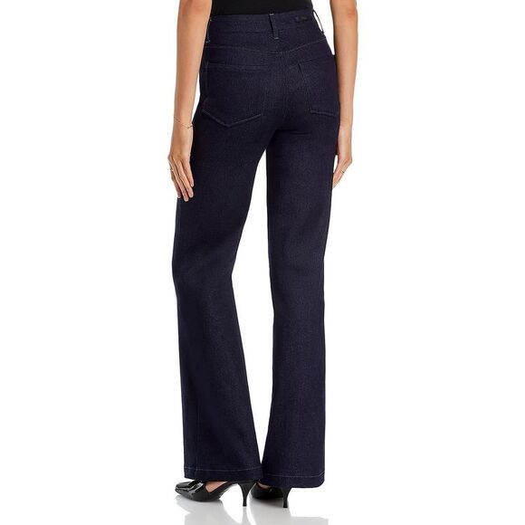 Paige Womens Leenah Blue Embellished Denim Wide Leg Jeans NWT - Picture 2 of 2